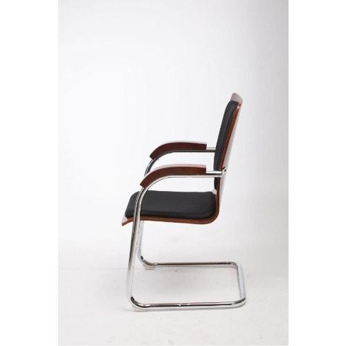 Wood With Leather Padded Visitor Chair