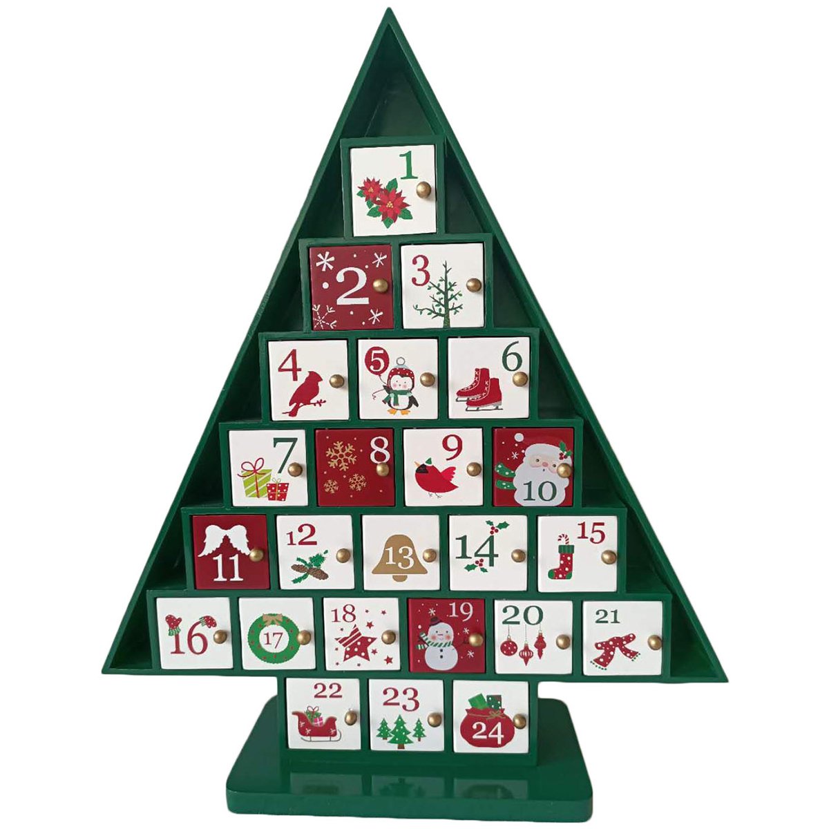 Wooden Christmas Tree Advent Calendar