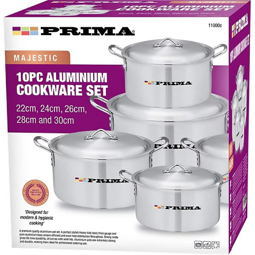 Prima 10pcs Majestic Aluminium Cookware Set