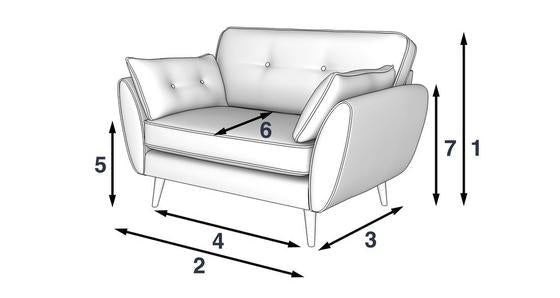 Zinc Cuddler Sofa Home Office Garden | HOG-HomeOfficeGarden | HOG-Home.Office.Garden