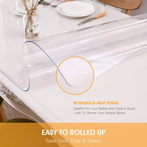 1.5mm Thick Clear Table Cover Protector - 30 X 60 Inch Rectangle Vinyl Plastic Tablecloth.  Home Office Garden | HOG-HomeOfficeGarden | online marketplace