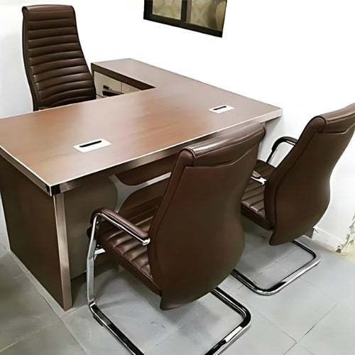 1.6Mtr Office Desk + Leather chairs-909A @HOGfurniture online marketplace