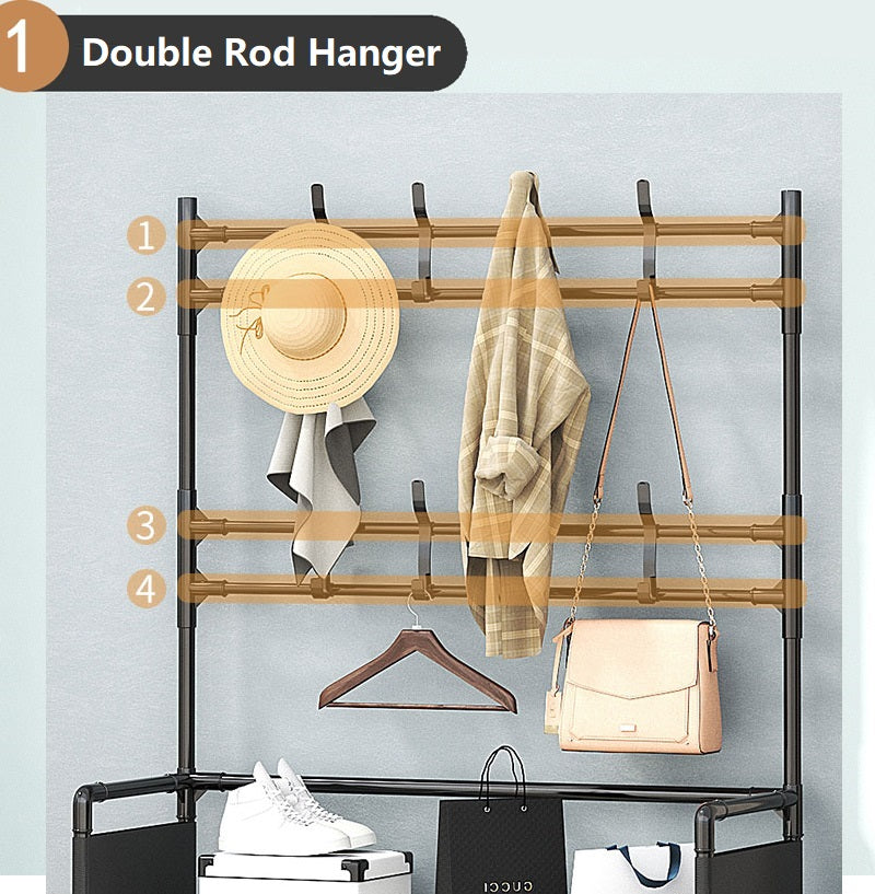 2 IN 1 Cloth Hanger And Shoe Rack Home, Office, Garden online marketplace