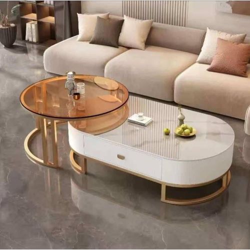 2 In 1 Luxury Real Marble Center Table