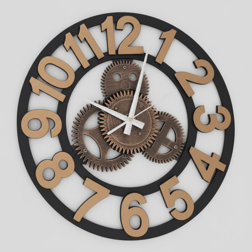 Vintage Gear-Themed Wall Clock (1 Wall Clock Only)