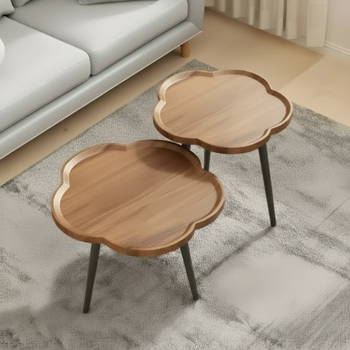 2-in-1 Hexagon Brown Table With Straight Legs @HOG - Home, Office, Online Marketplace