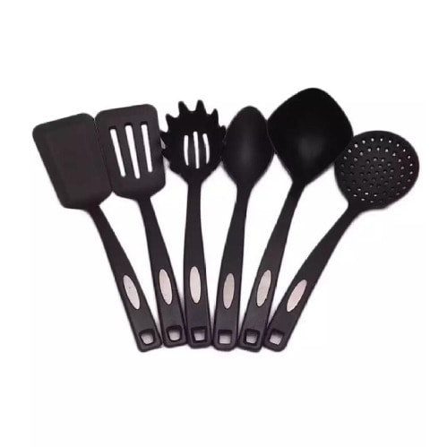 Non-stick Cooking Spoon - Set Of 6 Pieces - Black