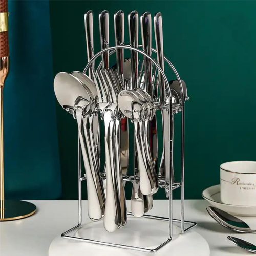 24pcs Stainless Steel Dinnerware Set – Silver Tableware Collection @HOG - Home, Office, Garden, Online Marketplace