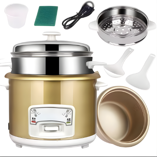 2L Rice Cooker Non-Stick Cookers and 5 free gifts including steamer - Gold @HOG - Home, Office, Garden, Online Marketplace

