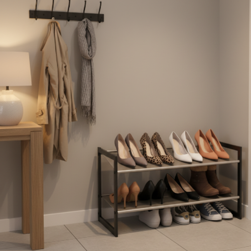 2 Tier Stackable Extra Wide Shoe Rack