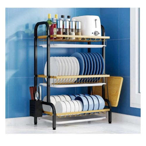 3-Tier Dish Rack with Side Holders. Home Office Garden | HOG-HomeOfficeGarden | online marketplace