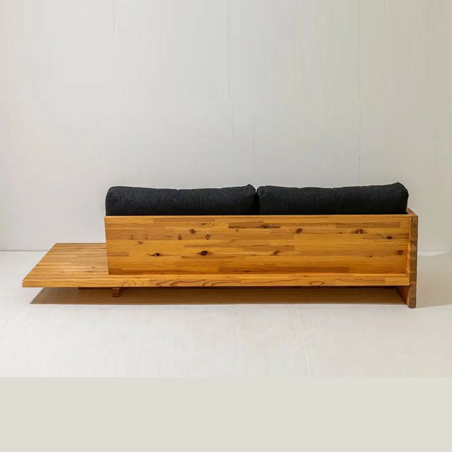 3-seater Wooden sofa with Side table