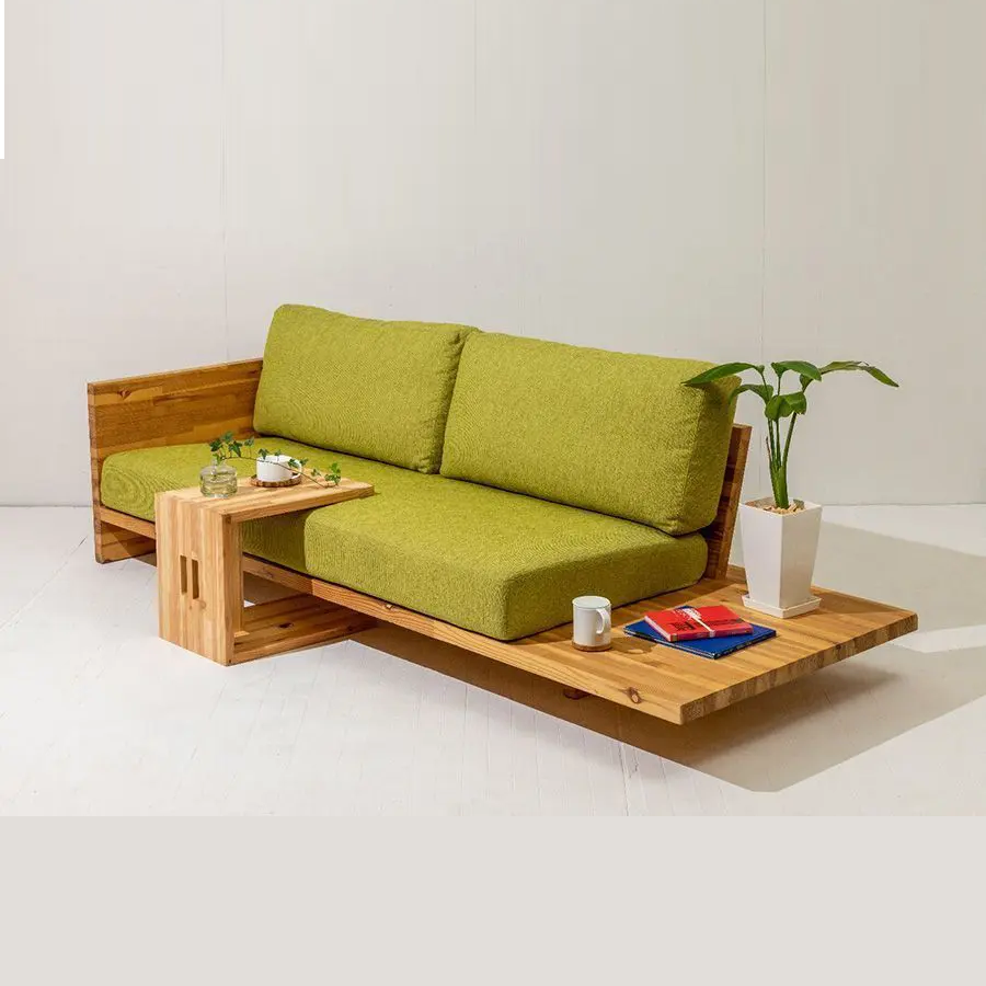 3-seater Wooden sofa with Side table