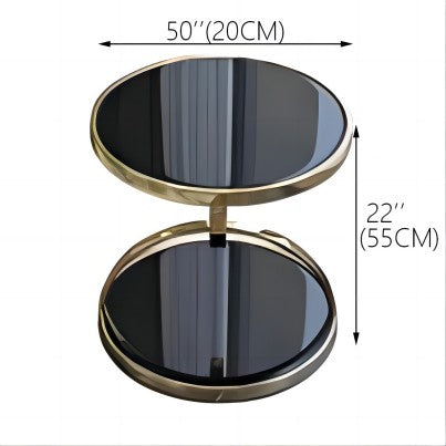 Black Marble Round Side Table