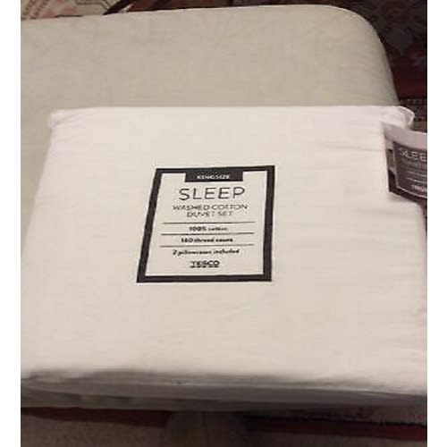 Tesco ''Sleep'' Washed Cotton Duvet Set With 2 Pillowcases