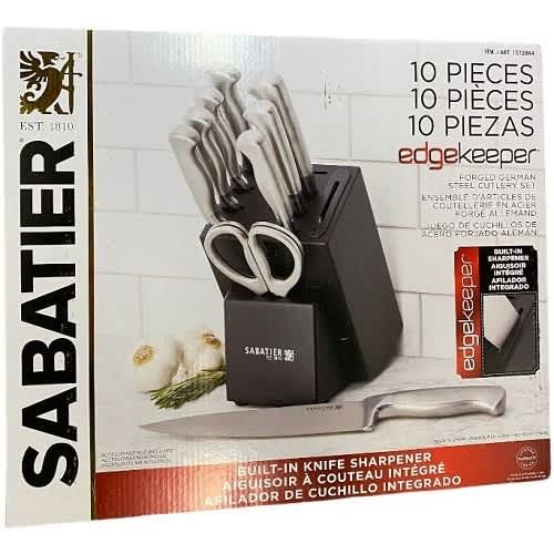 Sabatier Edgekeeper 10pc Stainless German Steel Knife Block Set