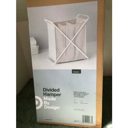 Design Essentials Divided Laundry Hamper - 3 Sections