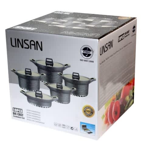 Linsan Die-cast Cookware Set - 10 Pcs