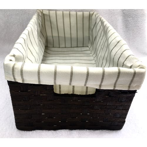 Threshold Lined Weave Basket - ''17 X 12'' x 8" - Dark Brown