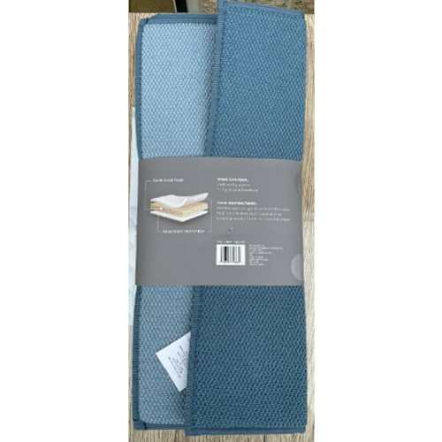 Kitchen Dish Drying Mats - Set Of 3 - Textured - Blue