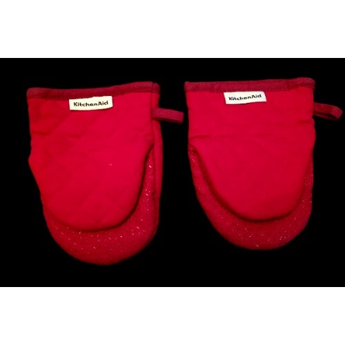 Kitchenaid Asteroid Mini Oven Mitt Set - Fire Red - 5.5"x8" - Set Of 2