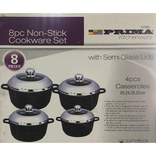 Prima Non-stick Aluminum Cookware Set - 8 Pieces