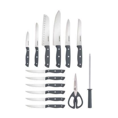 Farberware Forged Triple-riveted Stainless Steel Knife Block Set -15-piece