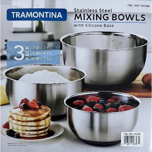 Tramontina Stainless Steel Mixing Bowls 3-pack With Silicone Base