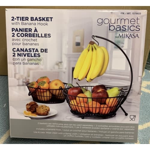 Mikasa Gingko Gourmet Basics By Mikasa Cherie 2-tier Basket With Banana Hook