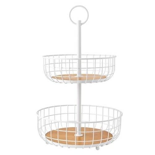 Member's Mark 2 Tier Wire Basket Stand - White