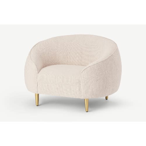 Living Room Oatmeal Fabric Loop Armchair