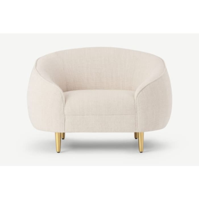 Living Room Oatmeal Fabric Loop Armchair