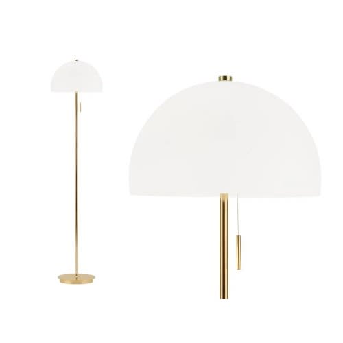 Collet Brass And Opal Glass Floor Lamp