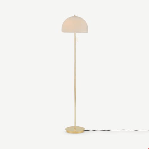 Collet Brass And Opal Glass Floor Lamp