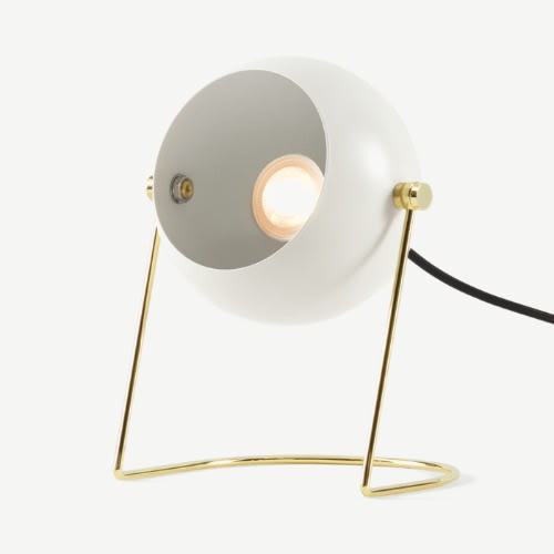 Brunswick Layered Metal Table Lamp - Warm Grey and Brass