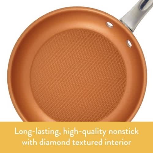 Ayesha Curry Home Collection - Porcelain Enamel Nonstick Cookware Set - Brown Sugar - 12piece