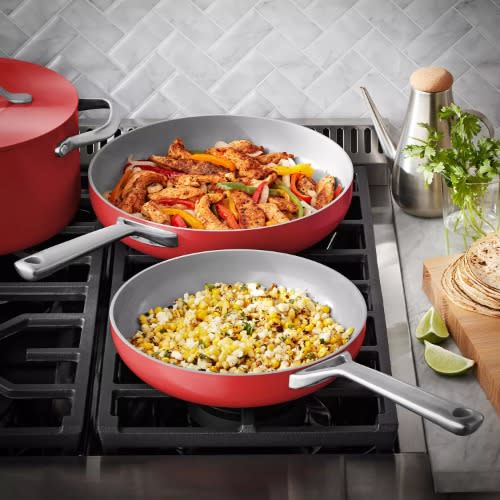 Member's Mark Modern Ceramic Cookware Set - 11-piece - Red