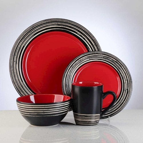 Thomson Tahiti Carmine Stoneware Dinnerware Set - 16pc