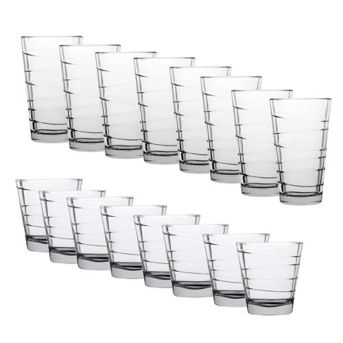 Anchor Hocking Swivel Drinkware Set - Clear - 16-piece - 8-12oz / 8-15.7oz