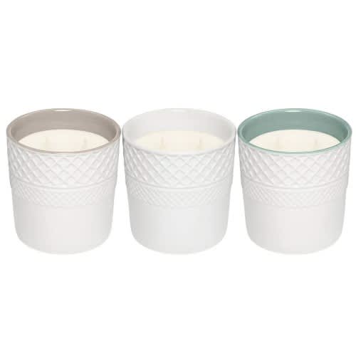 Bellevue Luxury Ceramic Jar Scented Candles, 14oz, 3-pack