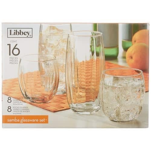 Libbey Samba 16-piece Tumbler And Rocks Glass Set