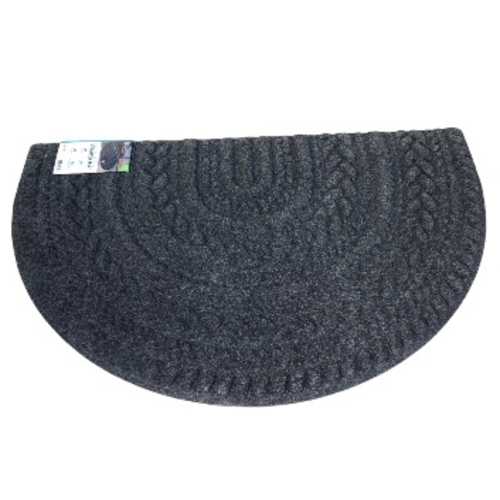 Apache Mills Heavy Duty Half Round Antimicrobial Scraper Mat - 24 X 39 - Charcoal