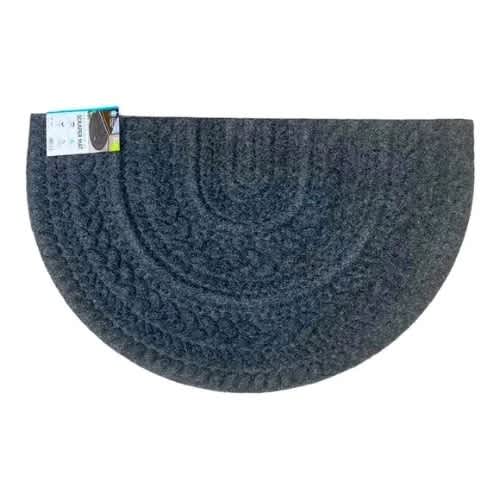 Apache Mills Heavy Duty Half Round Antimicrobial Scraper Mat - 24 X 39 - Charcoal