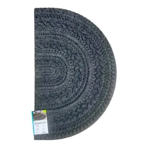 Apache Mills Heavy Duty Half Round Antimicrobial Scraper Mat - 24 X 39 - Charcoal