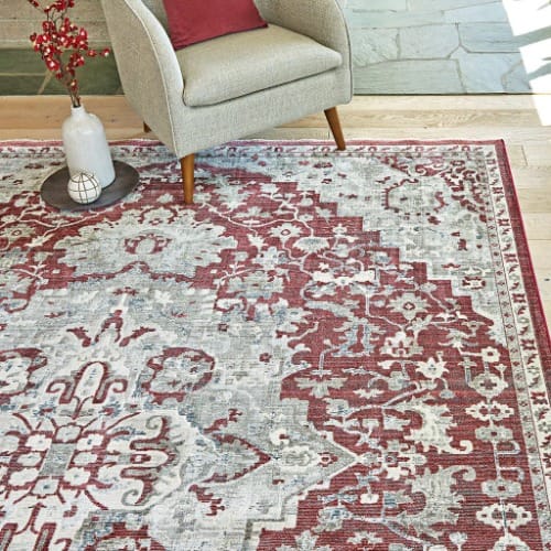 Rug na Yankin Asteria - Landau Red - Zagaye - 7ft/10"