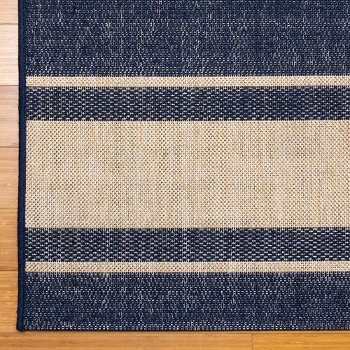 Naples Zuma Navy Grain Striped Indoor/outdoor Rug - 5ft 3in X 7ft 5in