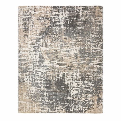 Thomasville Bali Plush Shag Sorrento Beige Grey - 5ft 3in X 7ft 5in