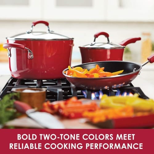 Rachael Ray Hard Enamel Nonstick Cookware Tukwane Da kwanon rufi - Pieces 14