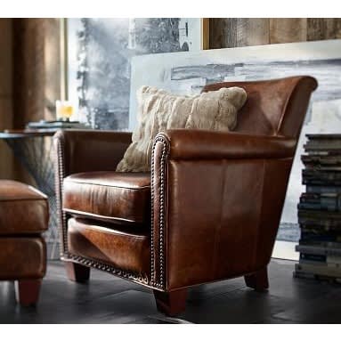 Irving Leather Armchair With Nailheads. Home Office Garden | HOG-HomeOfficeGarden | online marketplace