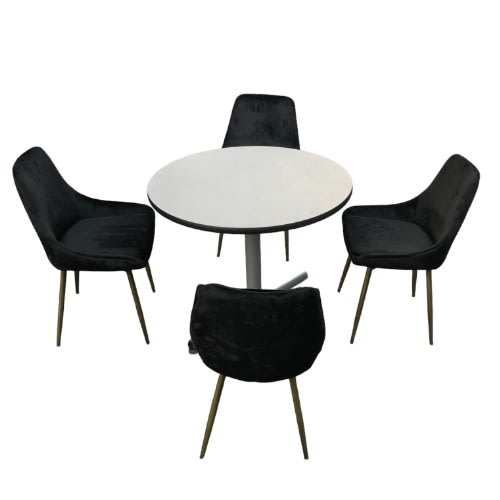 Lex 4pc Dining Chair - Taupe Sustainable Velvet & Brass. Home Office Garden | HOG-HomeOfficeGarden | online marketplace
